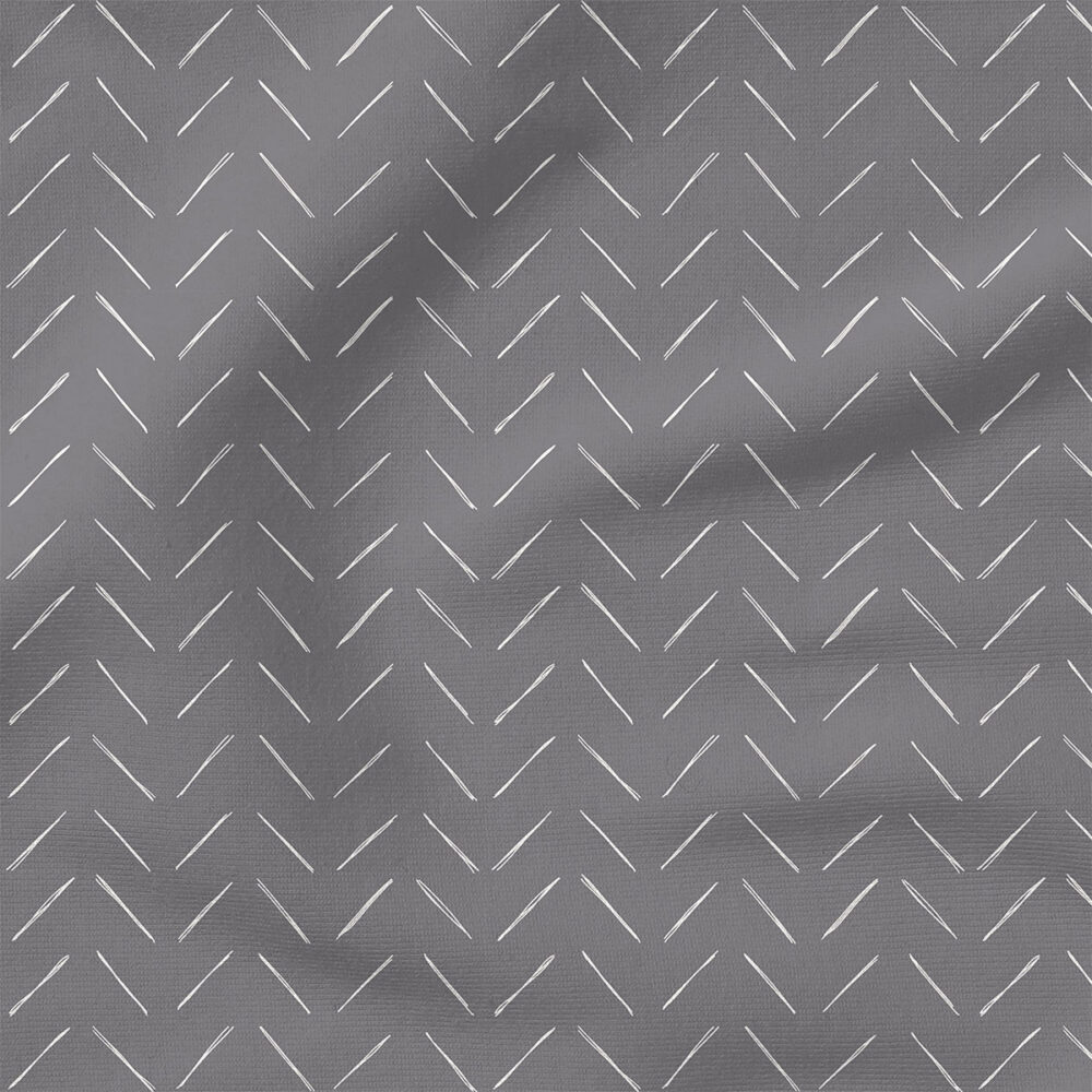 Chevron (Silver Filigree Gray) | Stripes and Shapes Fabric Design | Erin Kendal