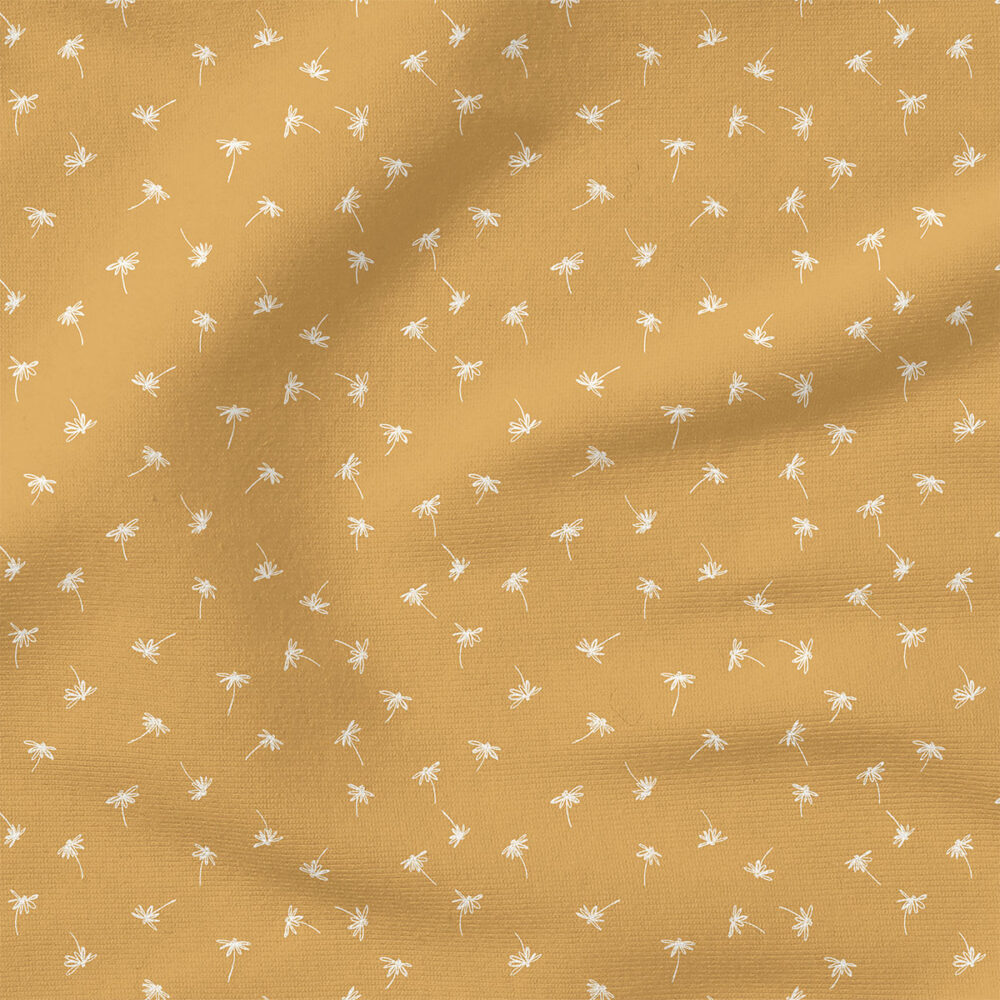 Ditsy Daisy (Golden Mustard) | Stripes and Shapes Fabric Design | Erin Kendal