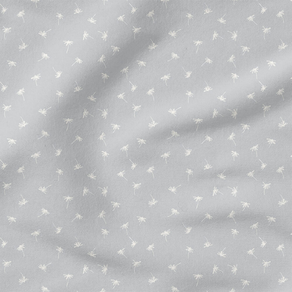 Ditsy Daisy (Lunar Gray) | Stripes and Shapes Fabric Design | Erin Kendal