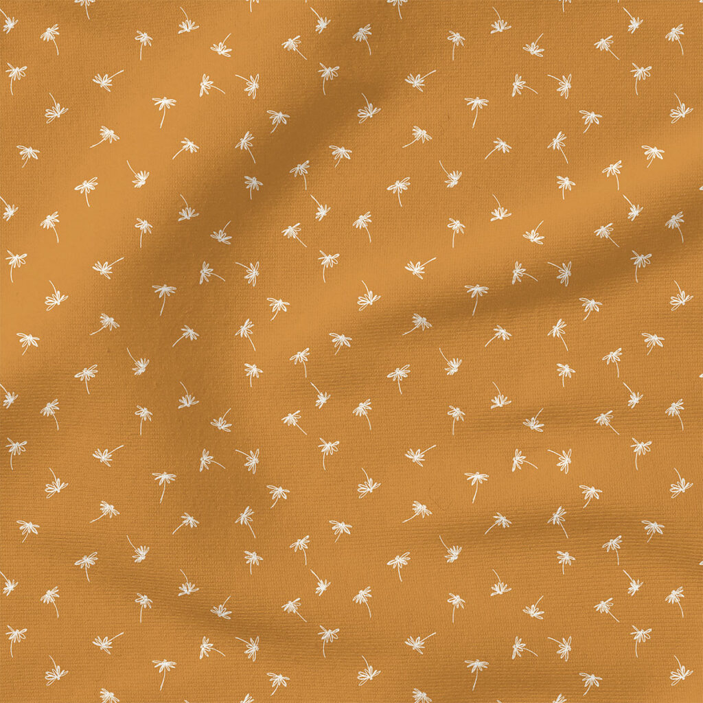 Ditsy Daisy (Spruce Yellow) | Stripes and Shapes Fabric Design | Erin Kendal