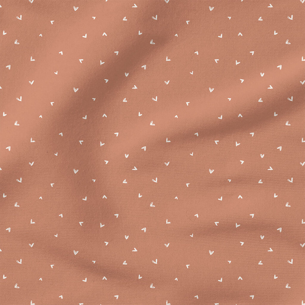 Hearts (Sienna) | Stripes and Shapes Fabric Design | Erin Kendal