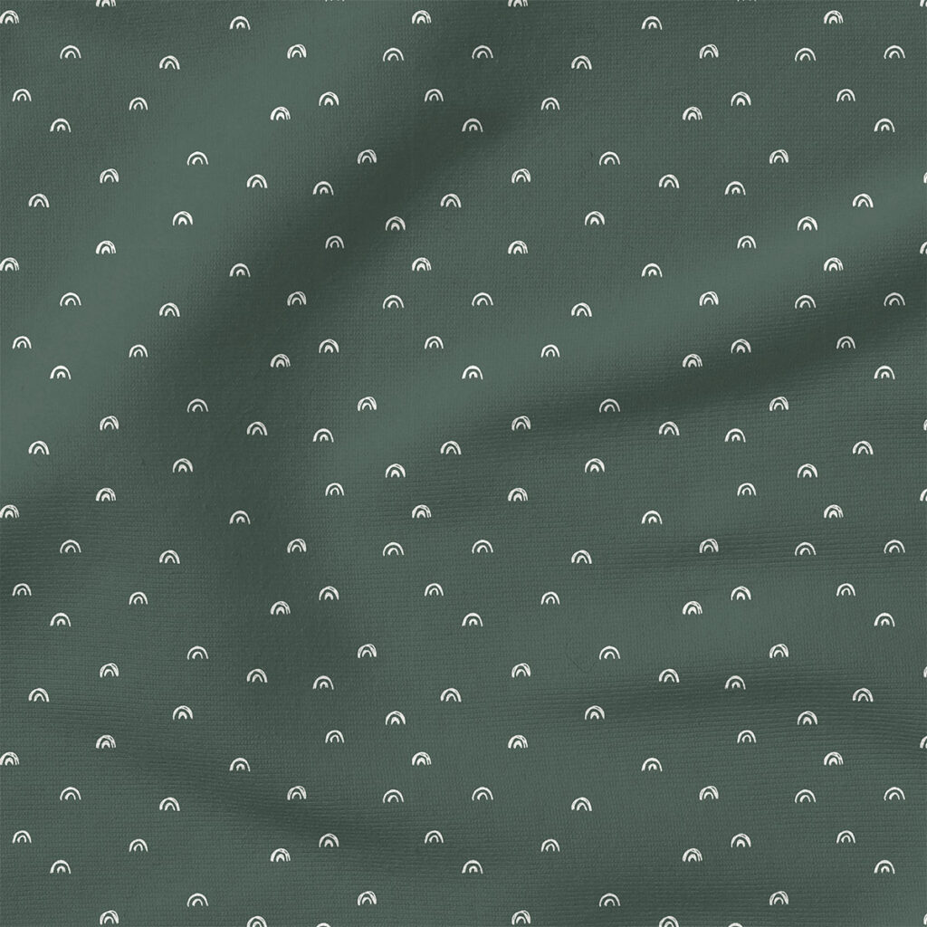 Rainbows (Dark Duck Green) | Stripes and Shapes Fabric Design | Erin Kendal