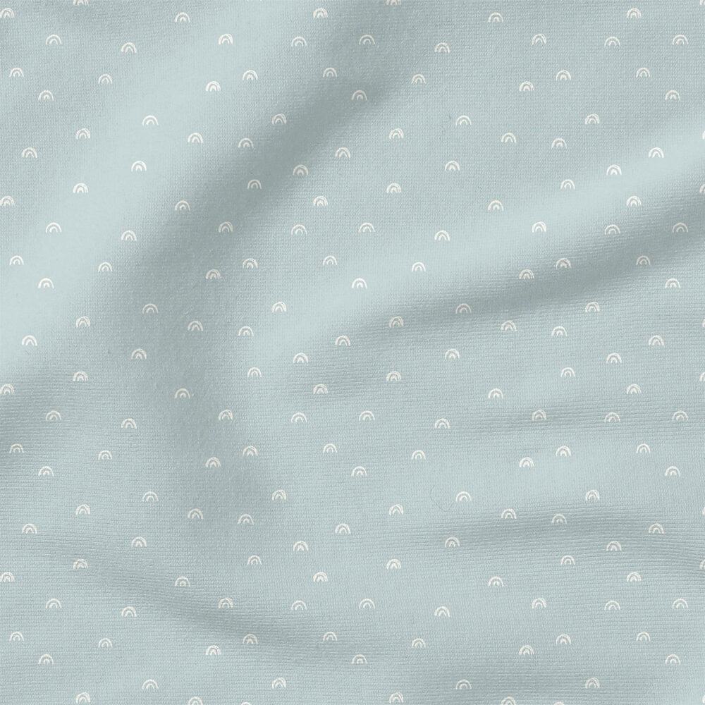 Rainbows (Light Misty Blue) | Stripes and Shapes Fabric Design | Erin Kendal