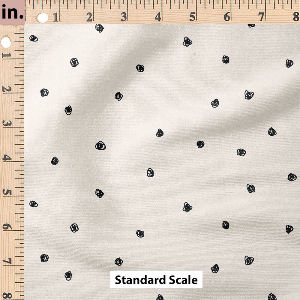 Ruler Scale for Squiggle Dots (Black on Off White Egret) by Erin Kendal