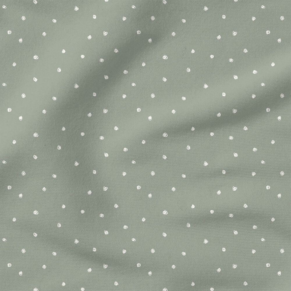 Squiggle Dots (Sage Green) | Stripes and Shapes Fabric Design | Erin Kendal