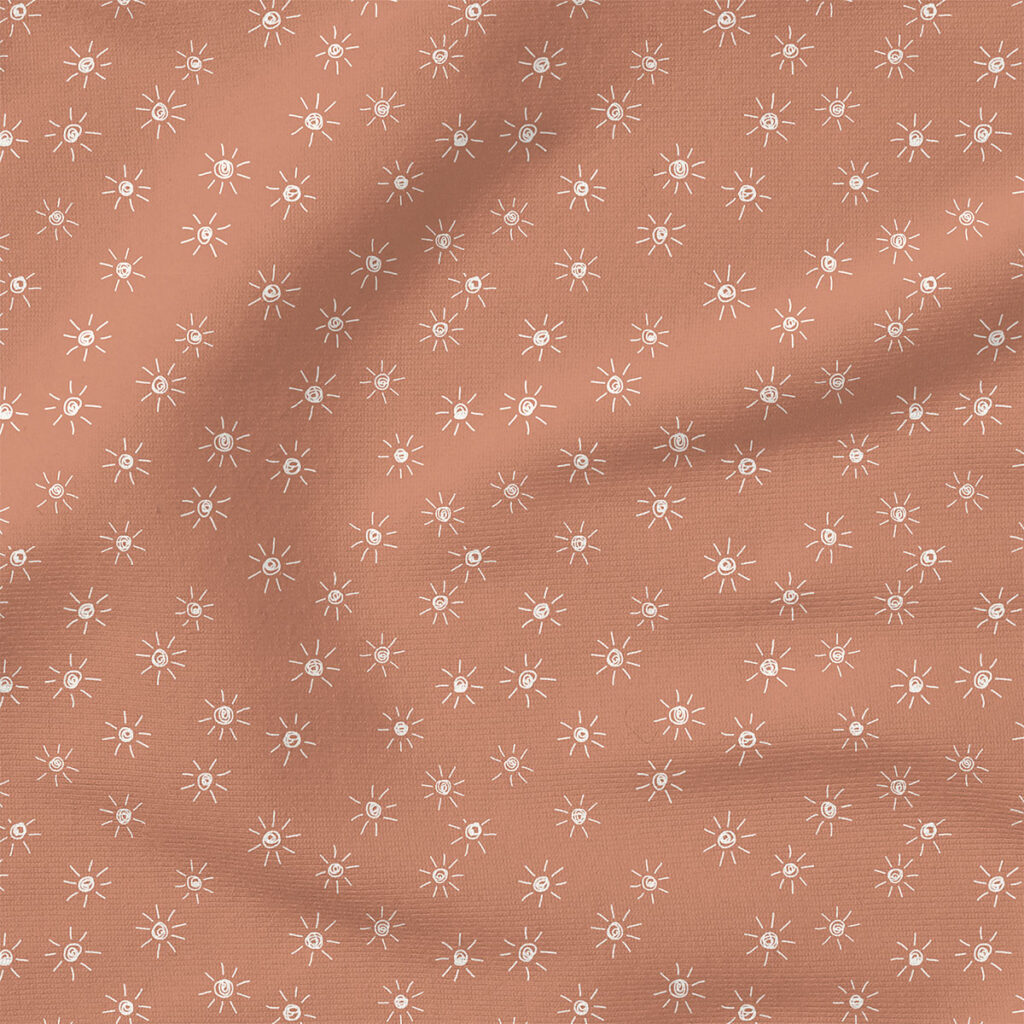 Suns (Sienna) | Stripes and Shapes Fabric Design | Erin Kendal