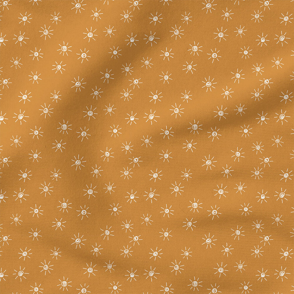 Suns (Spruce Yellow) | Stripes and Shapes Fabric Design | Erin Kendal