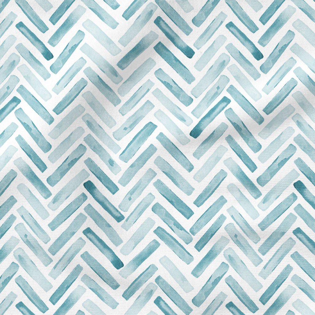 Chevron (Dusty Blue) | Stripes and Shapes Fabric Design | Erin Kendal