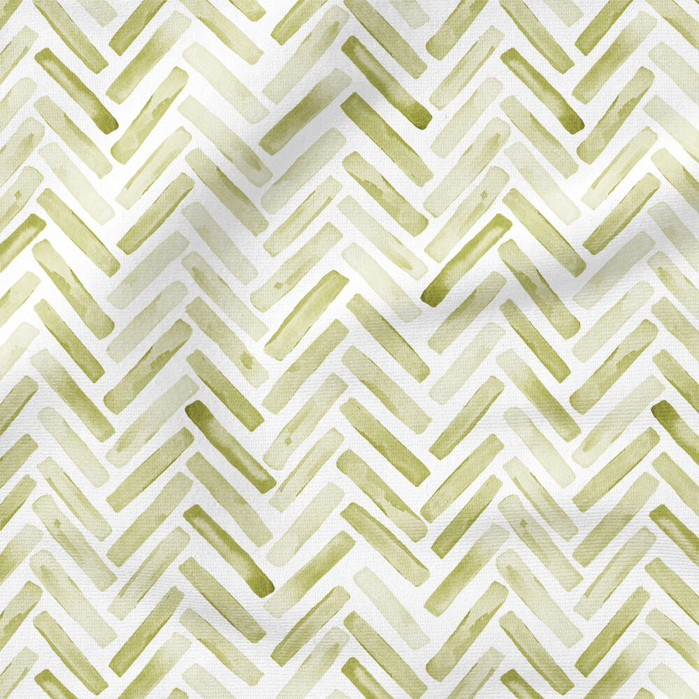 Painted Chevron (Chartreuse Green) | Stripes and Shapes Fabric Design | Erin Kendal