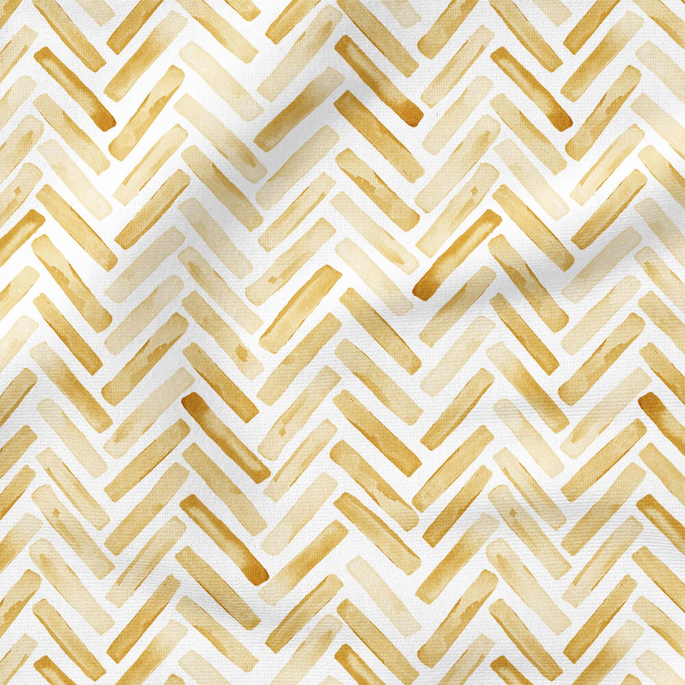 Painted Chevron (Golden Yellow) | Stripes and Shapes Fabric Design | Erin Kendal