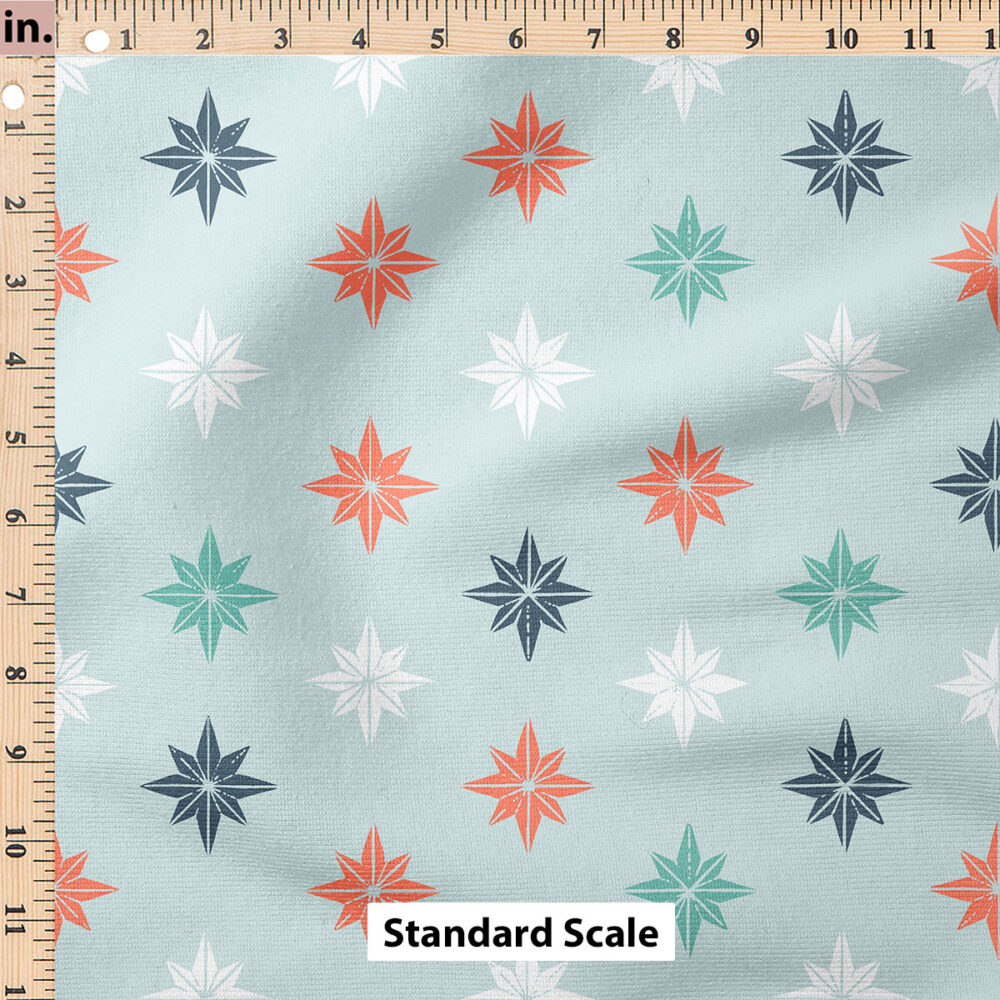 Ruler Scale for Christmas Star Tiles (Bright Red on Blue) by Erin Kendal