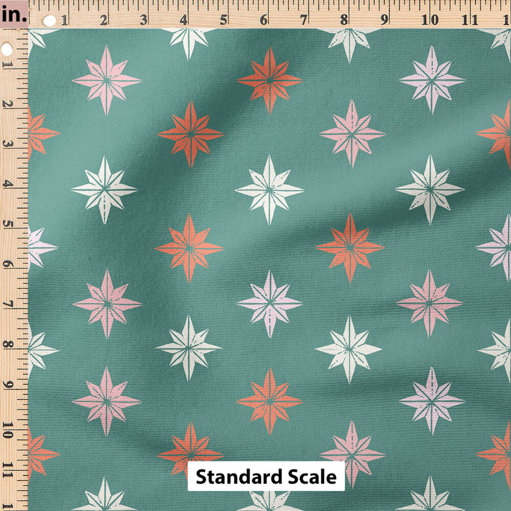 Ruler Scale for Christmas Star Tiles (Pink on Green) by Erin Kendal