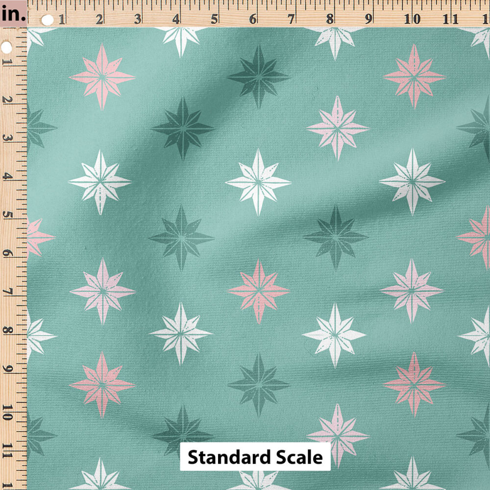 Ruler Scale for Christmas Star Tiles (Pink on Mint) by Erin Kendal