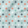 Christmas Star Tiles (Red on Blue) | Stripes and Shapes Fabric Design | Erin Kendal