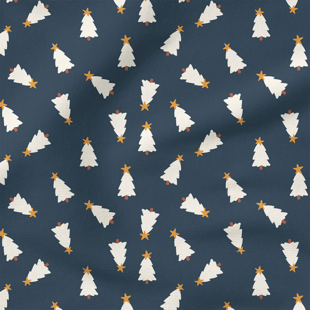 Christmas Trees (Navy) | Christmas Fabric Design | Erin Kendal