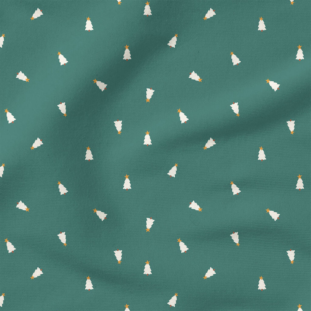 Mini Christmas Trees (Pine Green) | Christmas Fabric Design | Erin Kendal