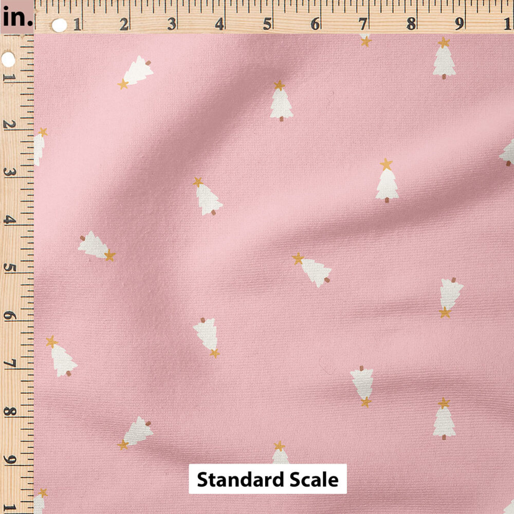 Ruler Scale for Mini Christmas Trees (White on Pink) by Erin Kendal