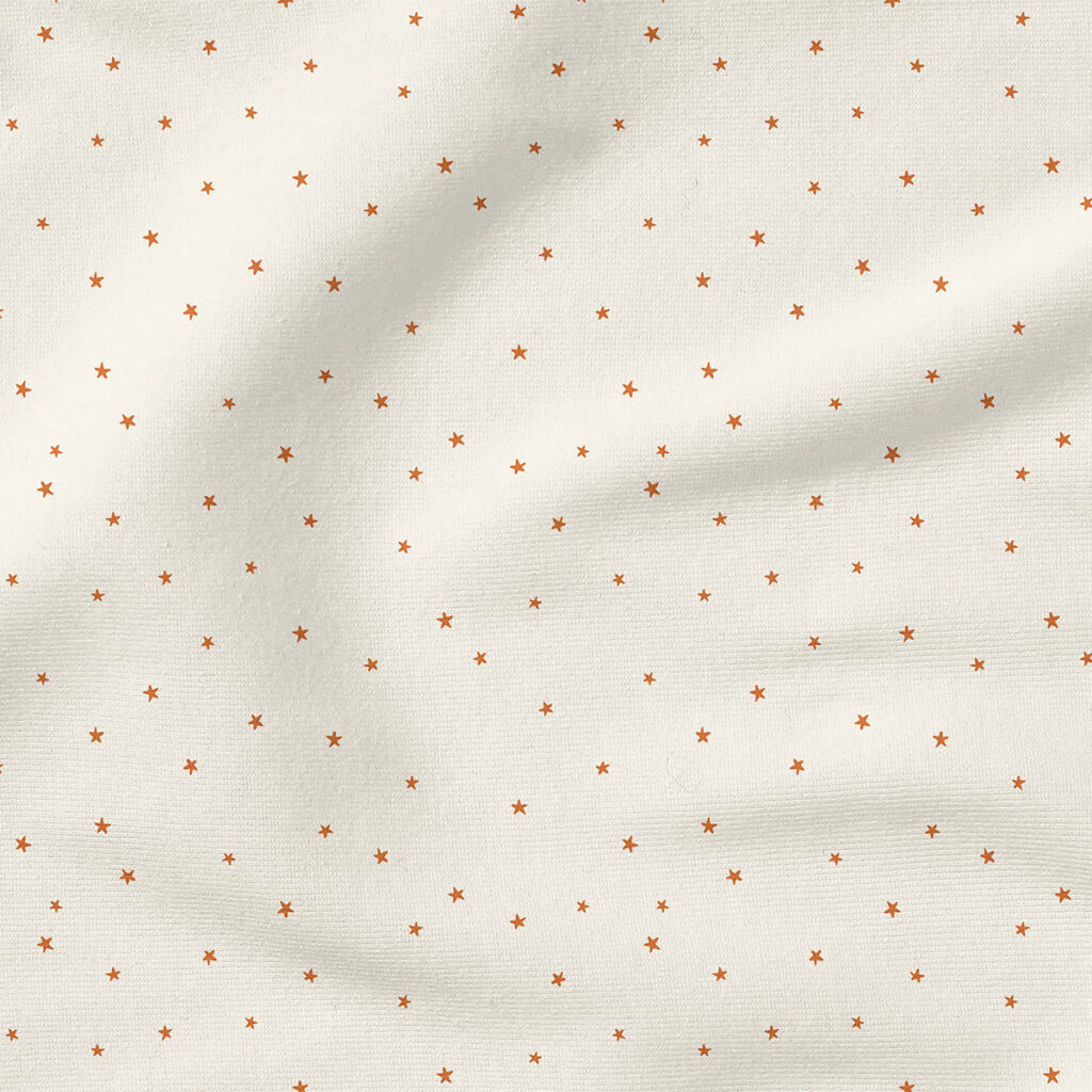 Twinkle Stars (Burnt Caramel) | Stripes and Shapes Fabric Design | Erin Kendal