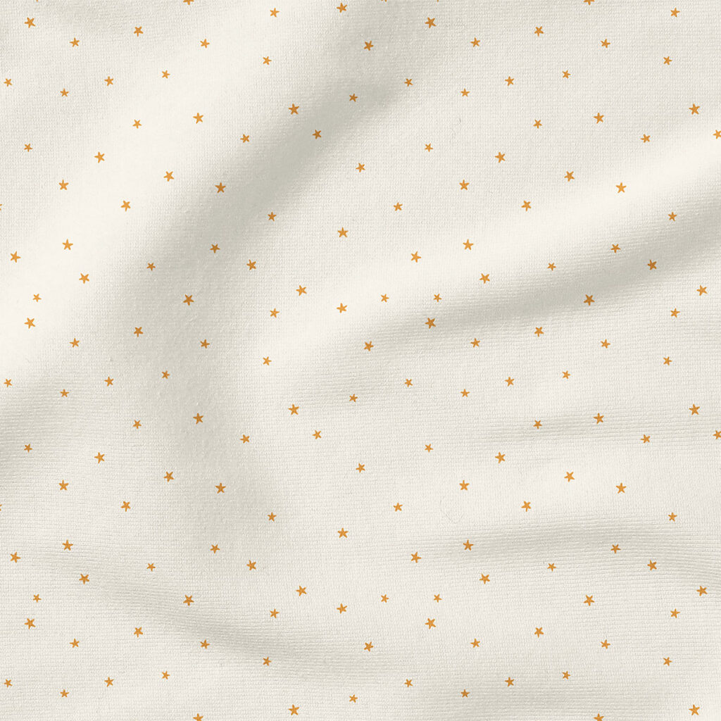 Twinkle Stars (Gold on Cream) | Stripes and Shapes Fabric Design | Erin Kendal