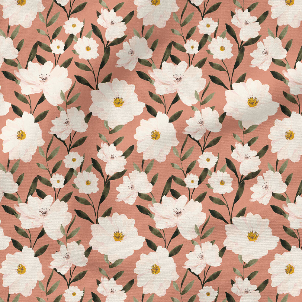 White Lily Rose | Botanical Fabric Design | Indy Bloom Design