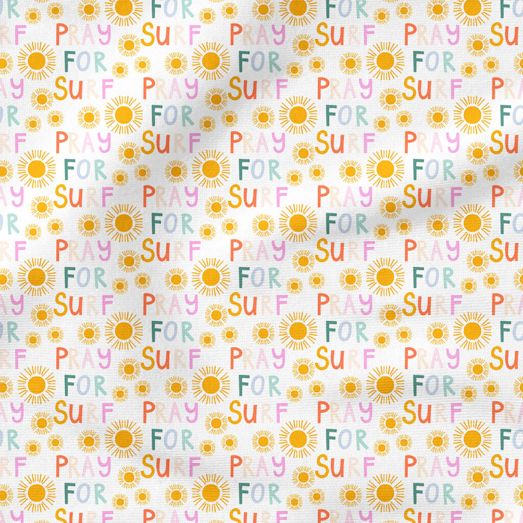 Pray For Surf (Sunshine) | Seasonal Fabric Design | Indy Bloom Design