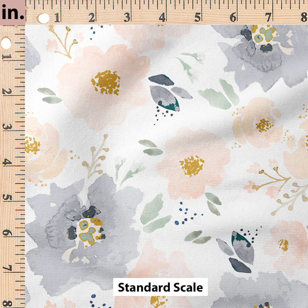 Ruler Scale for Peachy Blossoms (Navy) by Indy Bloom Design