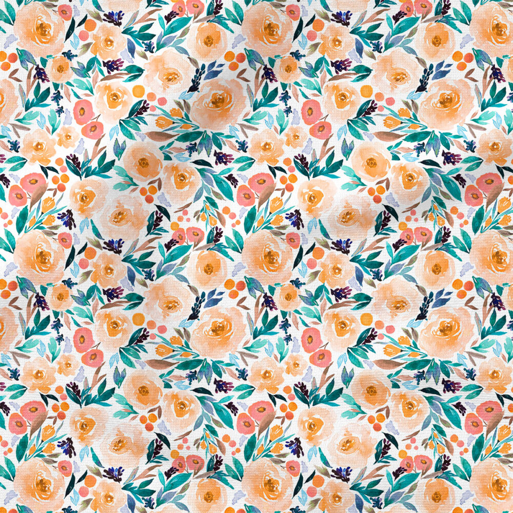 Orange Berry Blossom | Botanical Fabric Design | Indy Bloom Design