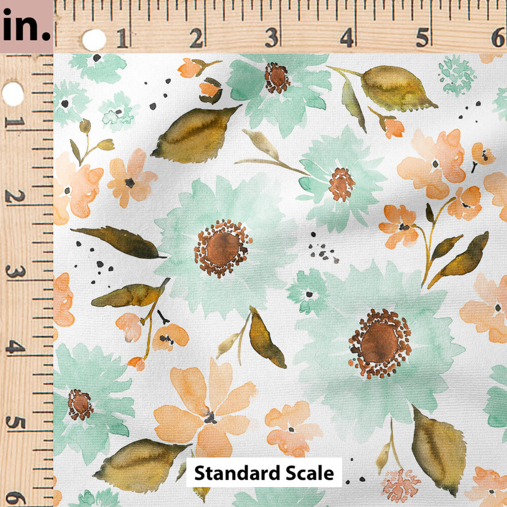 Ruler Scale for Peachy Blues Sunflowers by Indy Bloom Design