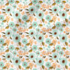 Peachy Blues Sunflowers | Botanical Fabric Design | Indy Bloom Design