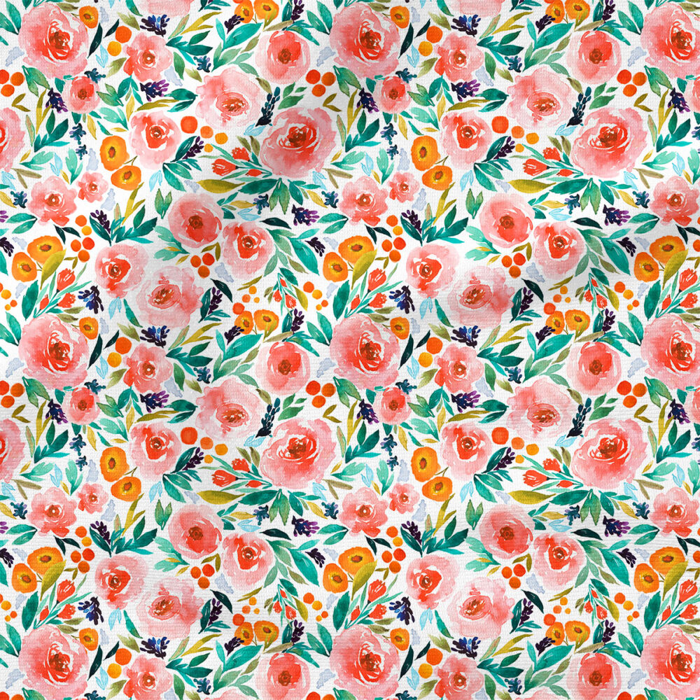 Pink Berry Blossom | Botanical Fabric Design | Indy Bloom Design