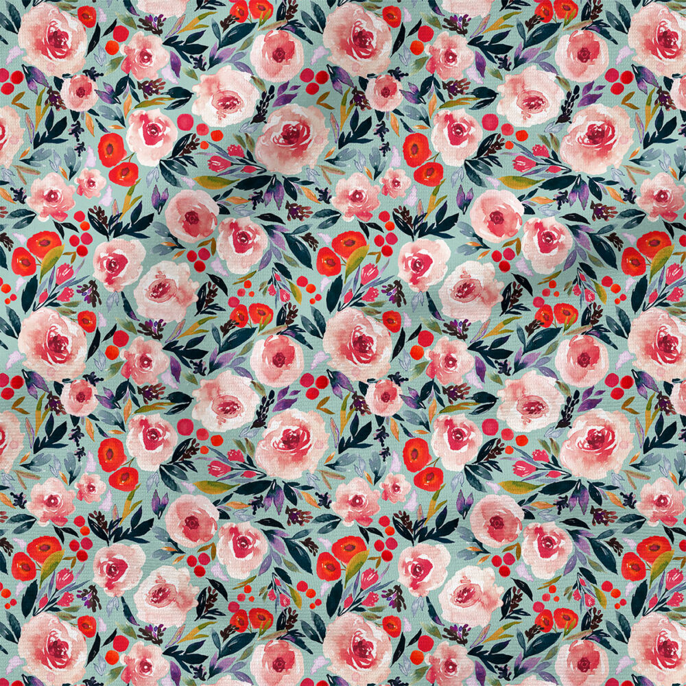 Plum Berry Blossom | Botanical Fabric Design | Indy Bloom Design