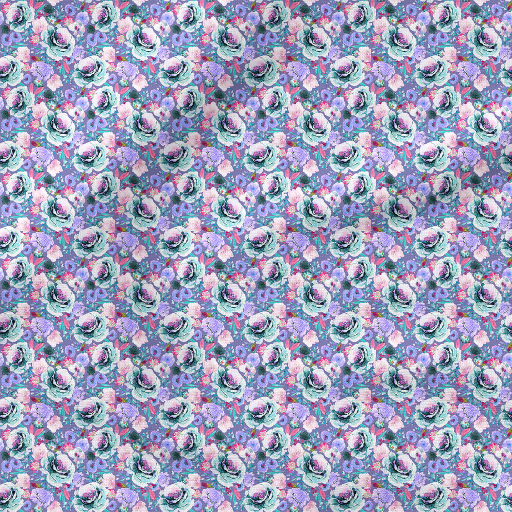 Ultra Violet Blossom (Blues) | Botanical Fabric Design | Indy Bloom Design