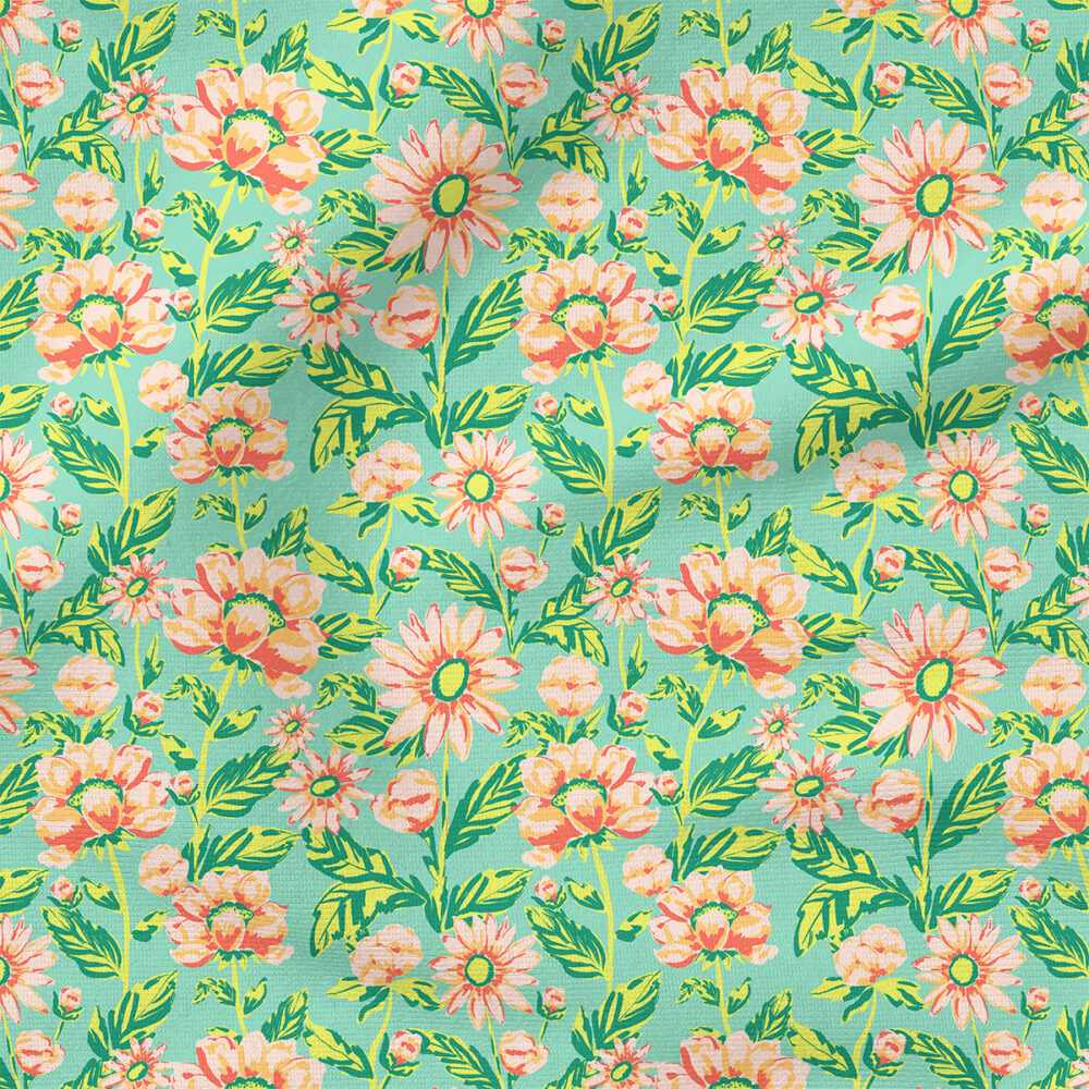 Peachy Peonies | Botanical Fabric Design | Indy Bloom Design