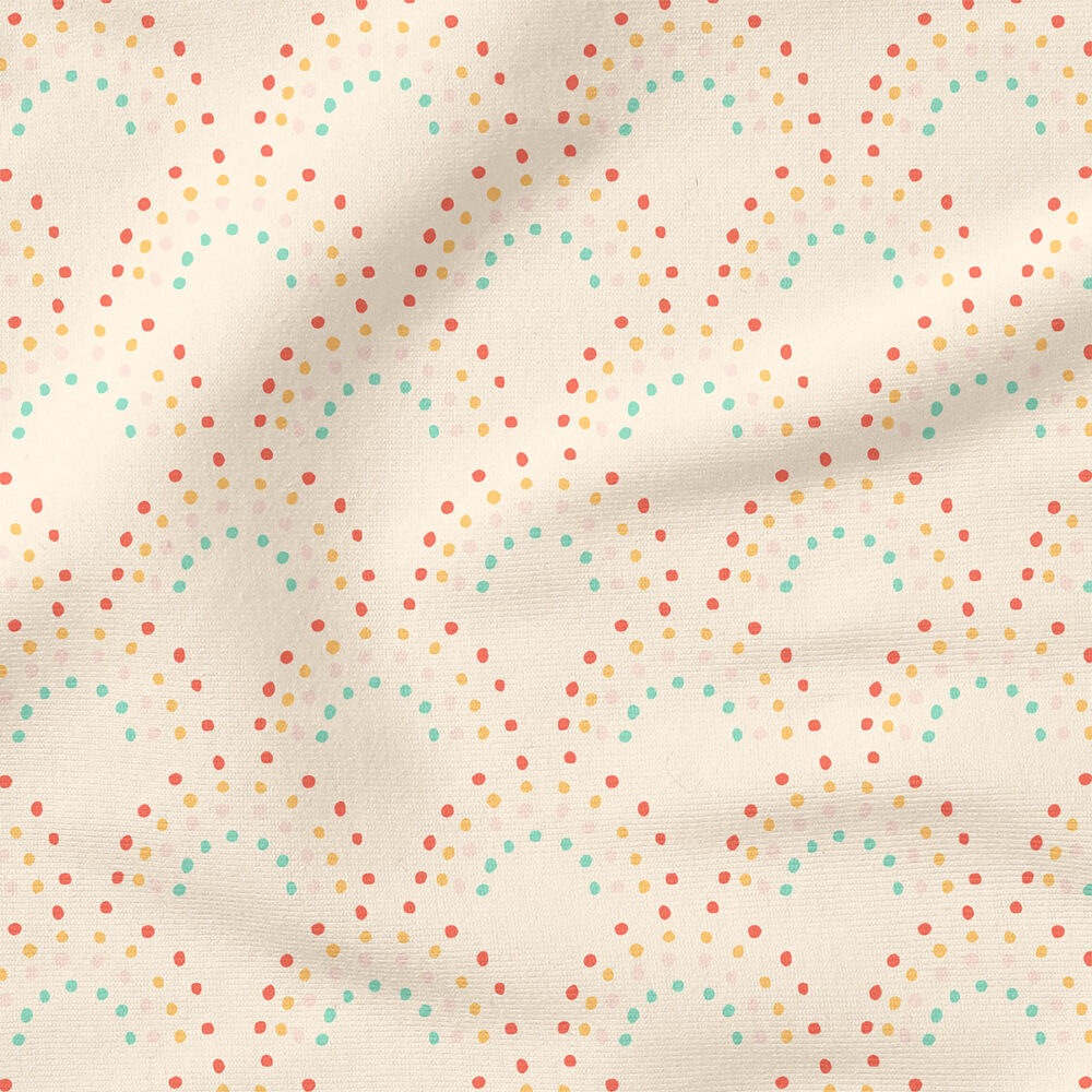 Retro Rainbow Dots | Stripes and Shapes Fabric Design | Indy Bloom Design