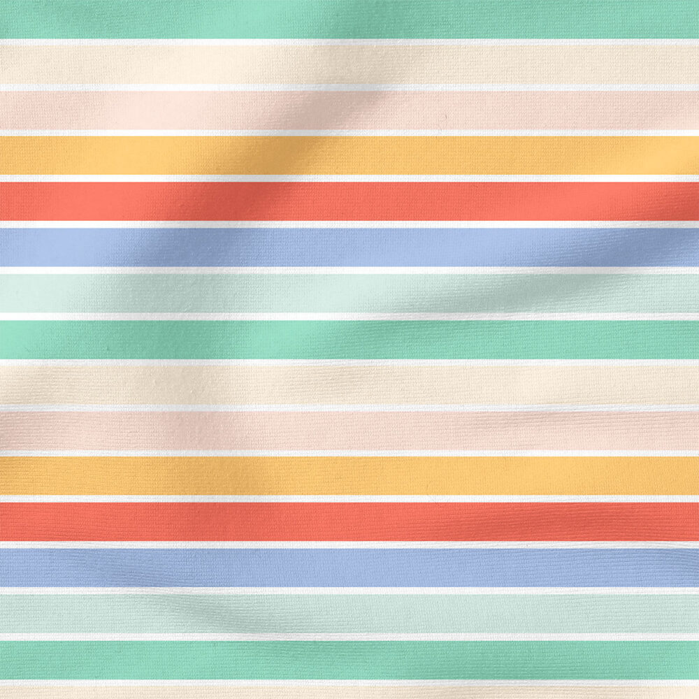 Retro Rainbow Stripe | Stripes and Shapes Fabric Design | Indy Bloom Design