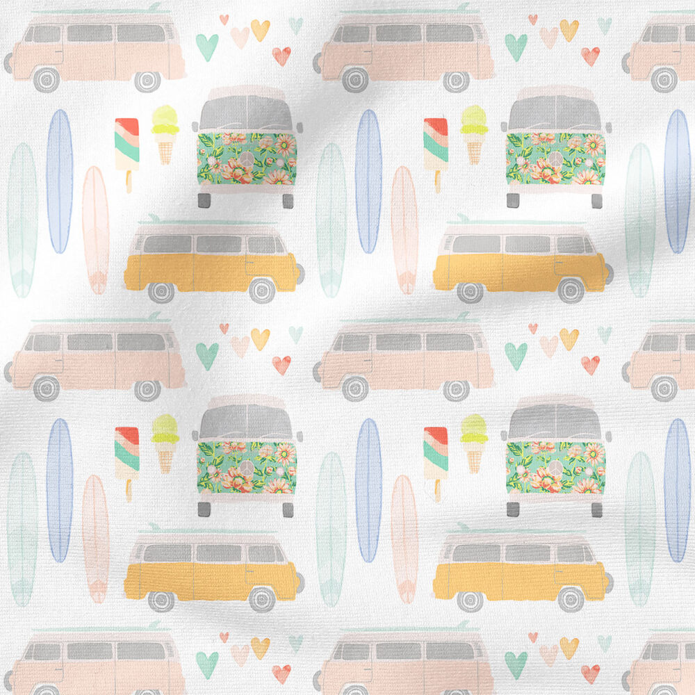 Summer Vibes | Vehicles Fabric Design | Indy Bloom Design