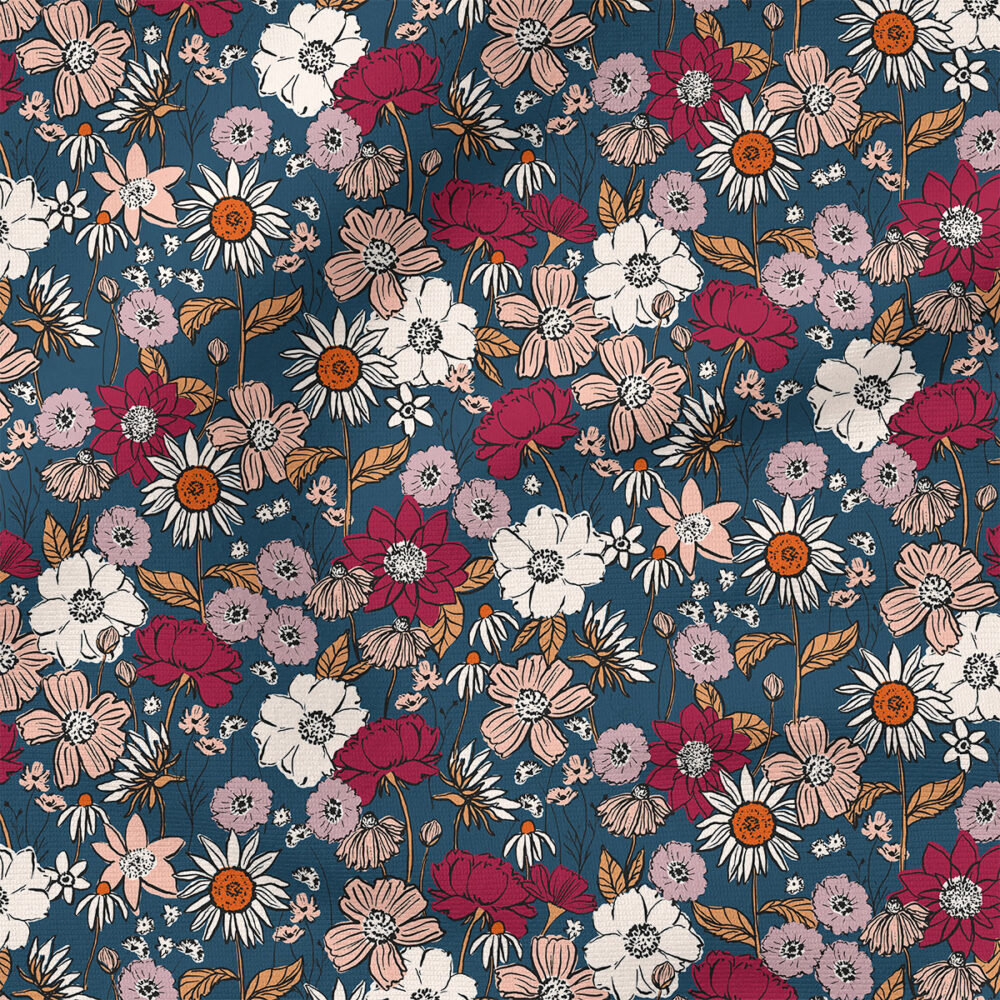 Scarlet Autumn (Midnight Blue) | Botanical