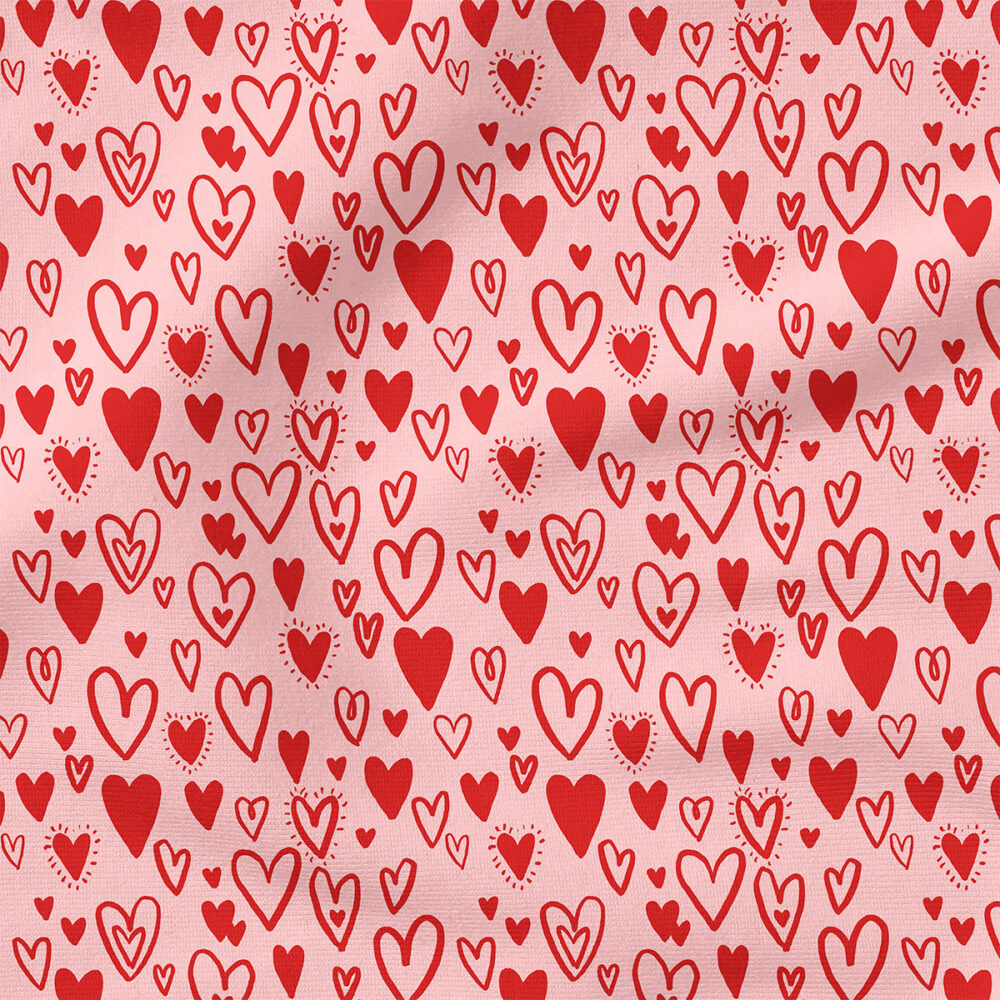 Bursting Hearts (Pink) | Valentine's Day Fabric Design | Indy Bloom Design