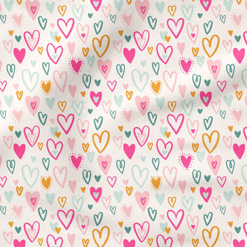 Bursting Hearts (Valentines Pink) | Valentine's Day Fabric Design | Indy Bloom Design