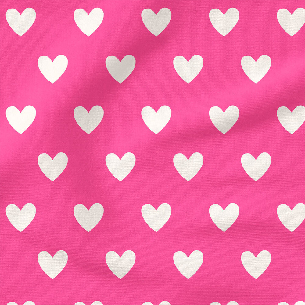 Dotted Hearts (Hot Pink) | Valentine's Day Fabric Design | Indy Bloom Design