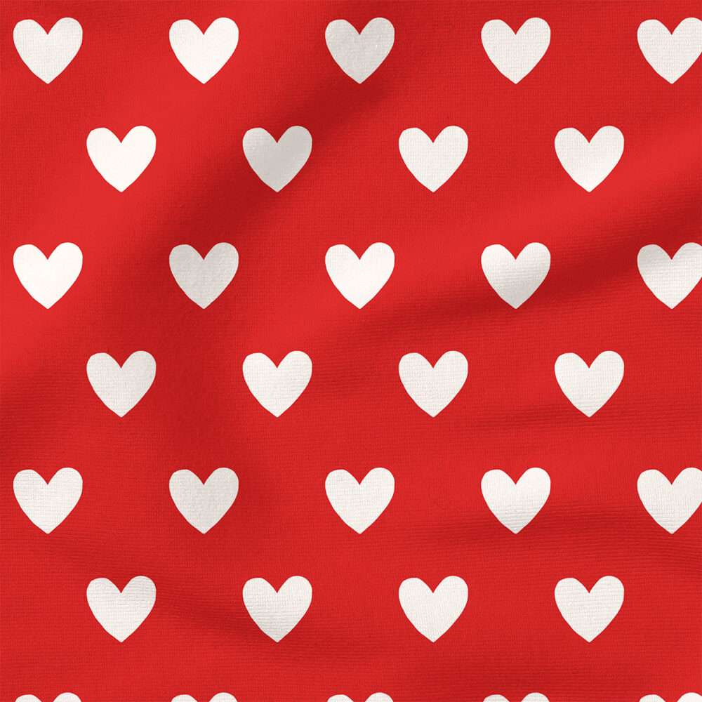 Dotted Hearts (Red) | Valentine's Day Fabric Design | Indy Bloom Design