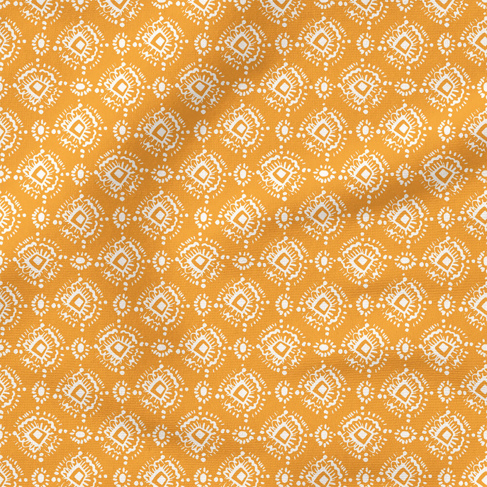 Ikat (Golden) | Stripes and Shapes Fabric Design | Indy Bloom Design