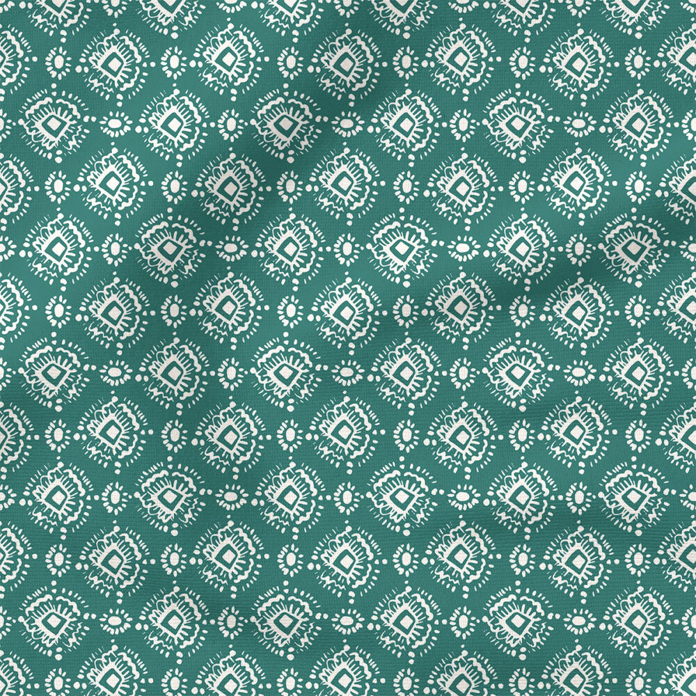 Ikat (Green) | Stripes and Shapes Fabric Design | Indy Bloom Design