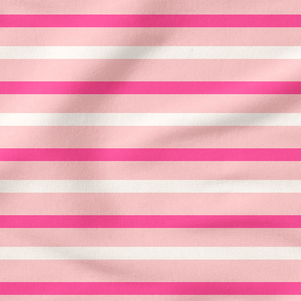 Valentine Strip (Hot Pink on Pink) | Stripes and Shapes Fabric Design | Indy Bloom Design