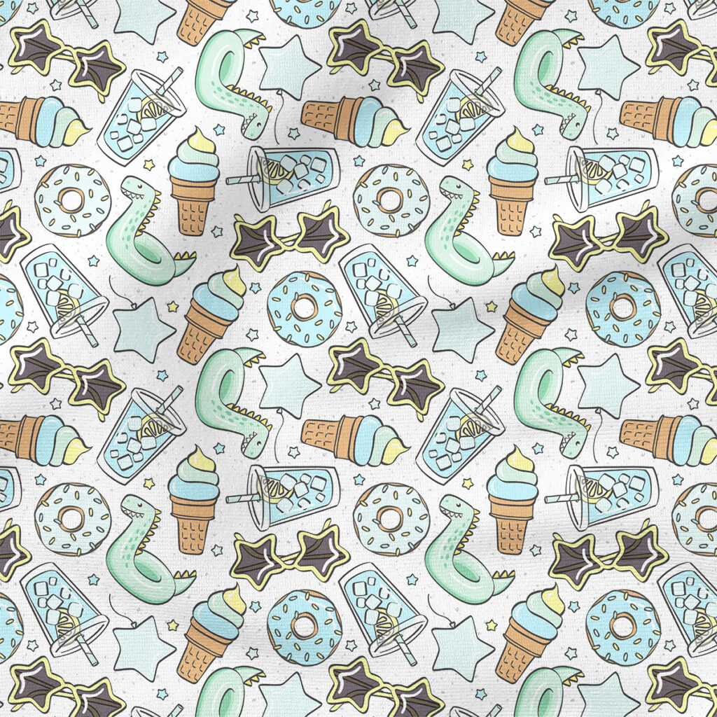 Pool Party (Blue) | Children Fabric Design | Julie Storie Designs