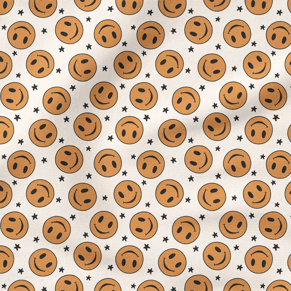 Smilies (Brown) | Children Fabric Design | Julie Storie Designs