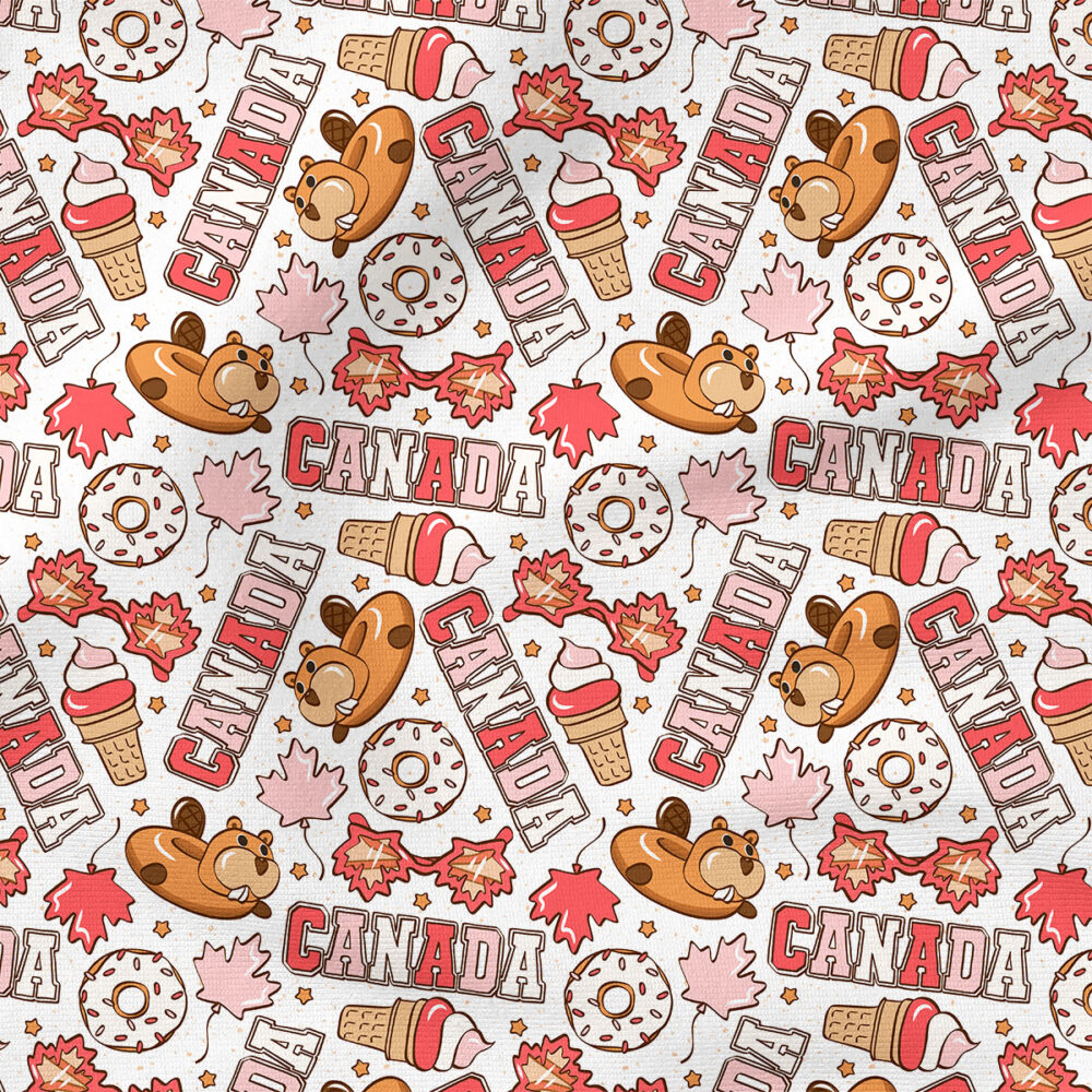 Canada Day (Pink) | Children Fabric Design | Julie Storie Designs