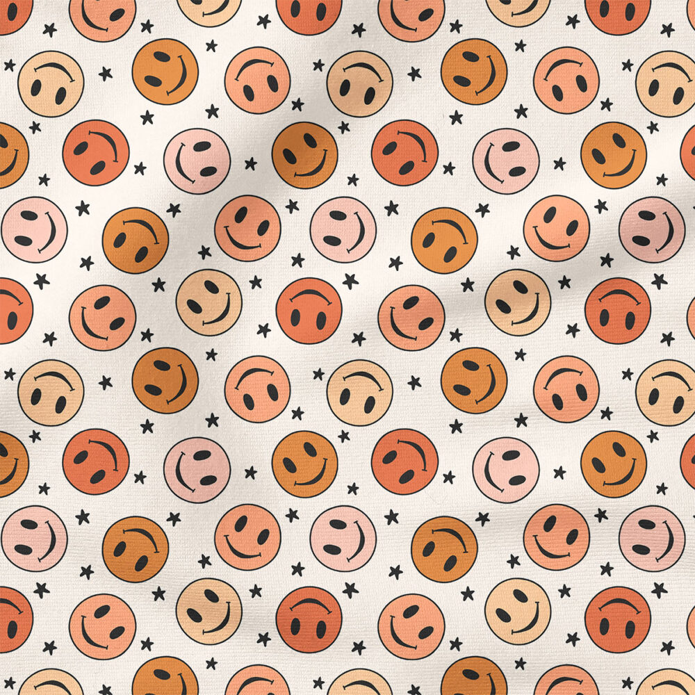 Pink Smiley | Children Fabric Design | Julie Storie Designs