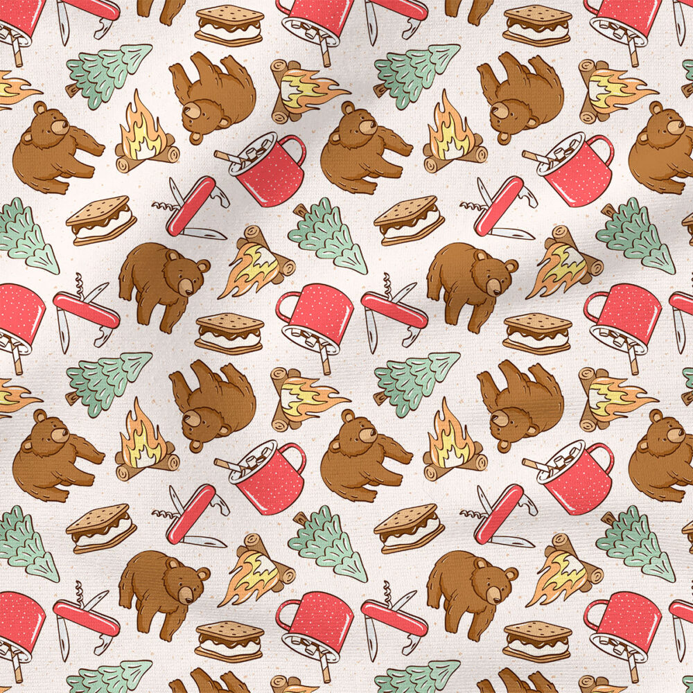 Camping with Bears | Children Fabric Design | Julie Storie Designs