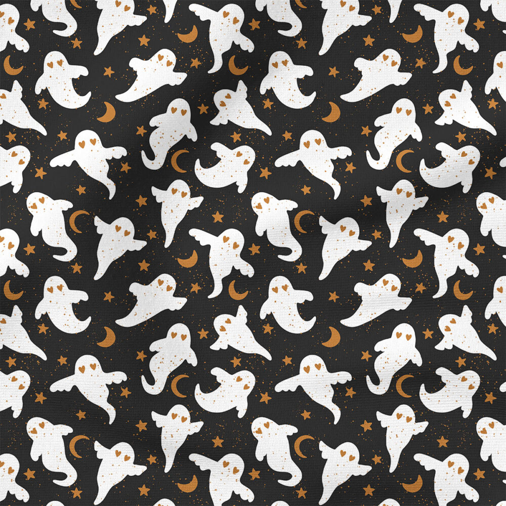 Ghost (Black) | Holiday Fabric Design | Julie Storie Designs